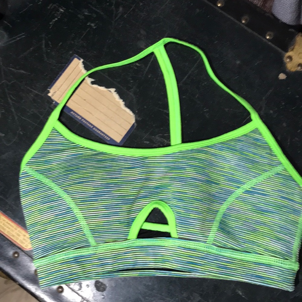 Zella sports bra green blue padded XS